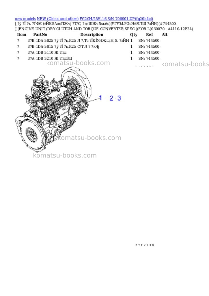 Komatsu fg20h/25h-16 s/n 700001-up Parts catalog cover Page 6