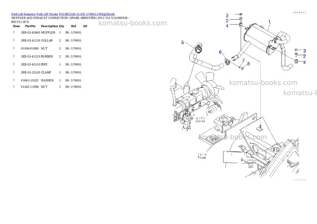 Komatsu fg20h/25h-15 s/n 570001-up Parts catalog cover Page 10