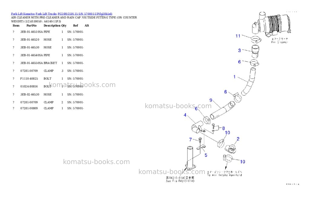 Komatsu fg20h/25h-15 s/n 570001-up Parts catalog cover Page 4