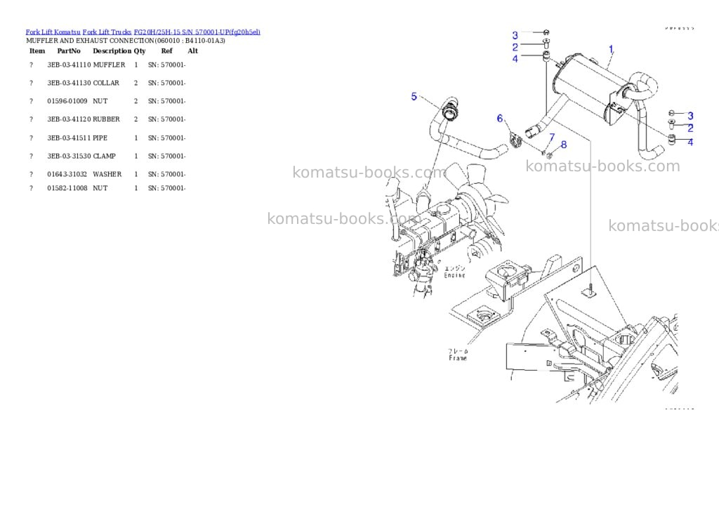 Komatsu fg20h/25h-15 s/n 570001-up Parts catalog cover Page 8