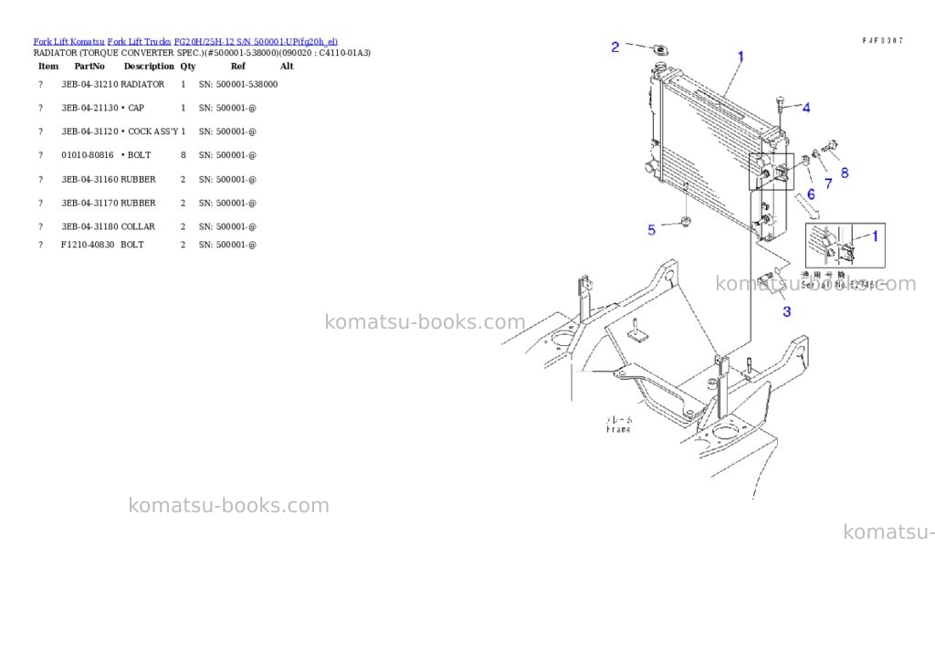 Komatsu fg20h/25h-12 s/n 500001-up Parts catalog cover Page 5
