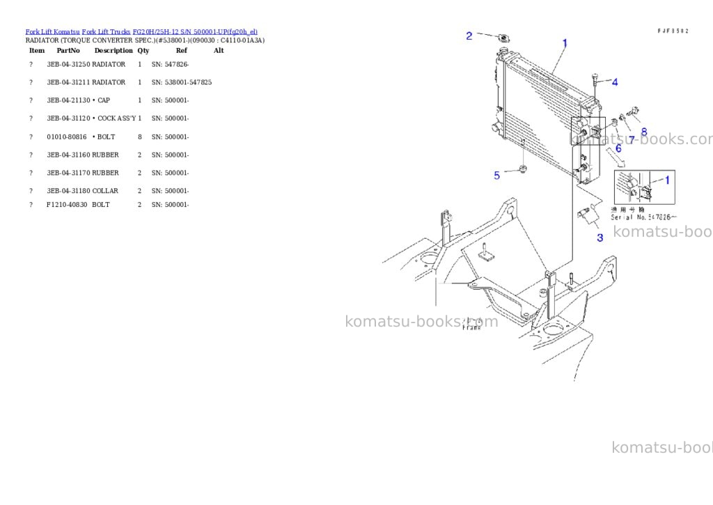 Komatsu fg20h/25h-12 s/n 500001-up Parts catalog cover Page 6