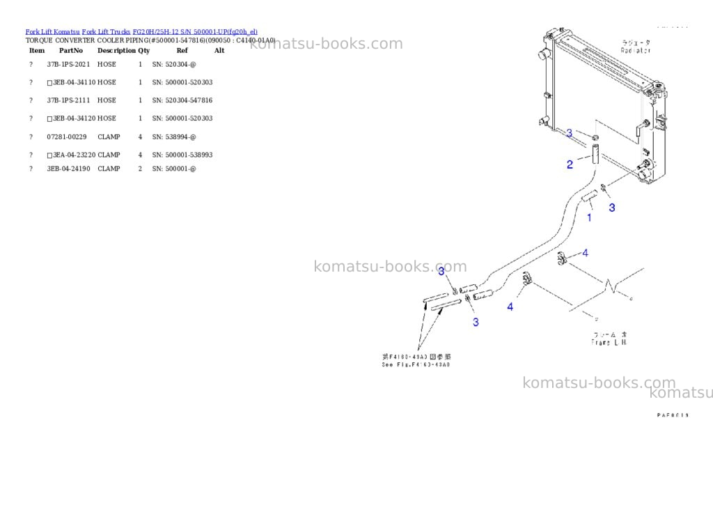 Komatsu fg20h/25h-12 s/n 500001-up Parts catalog cover Page 8