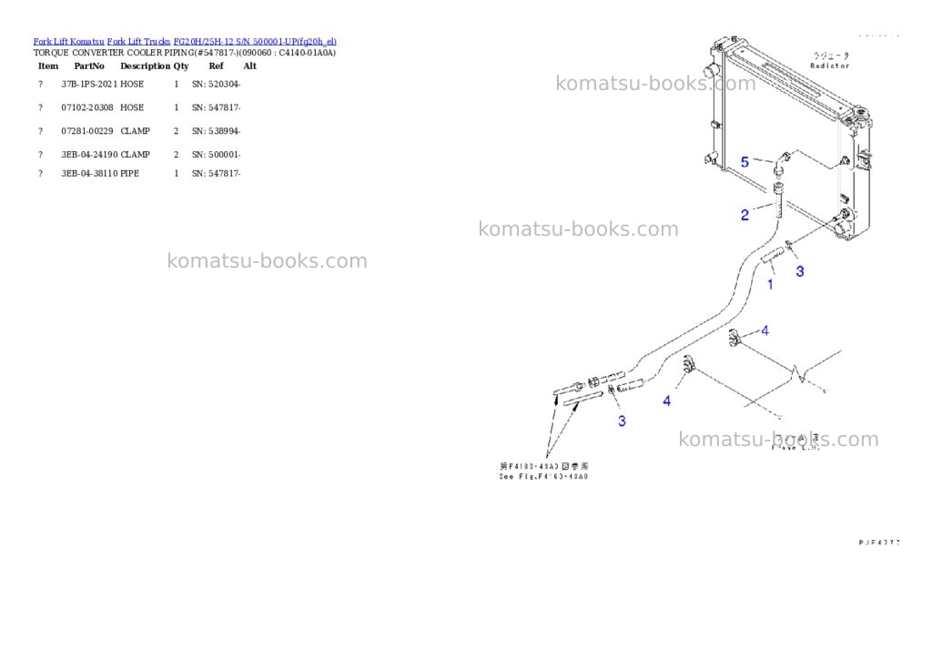 Komatsu fg20h/25h-12 s/n 500001-up Parts catalog cover Page 9