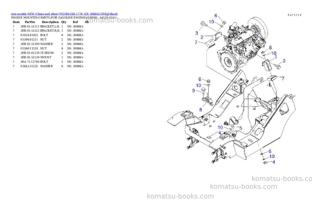 Komatsu fg20h/25h-17-w s/n 308845-up Parts catalog cover Page 5 Komatsu fg20h/25h-17-w s/n 308845-up Parts catalog cover Page 5