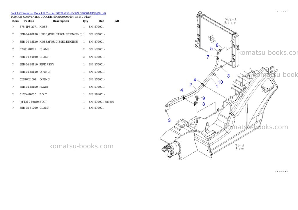 Komatsu fg20l/25l-15 s/n 570001-up Parts catalog cover Page 10