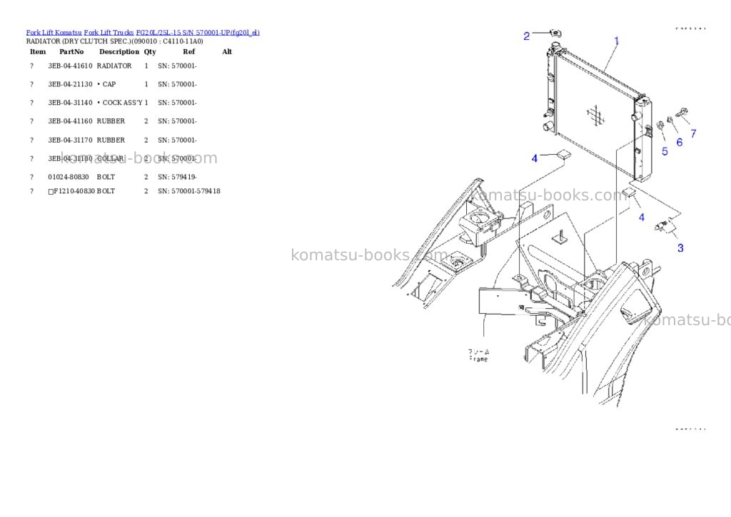 Komatsu fg20l/25l-15 s/n 570001-up Parts catalog cover Page 7