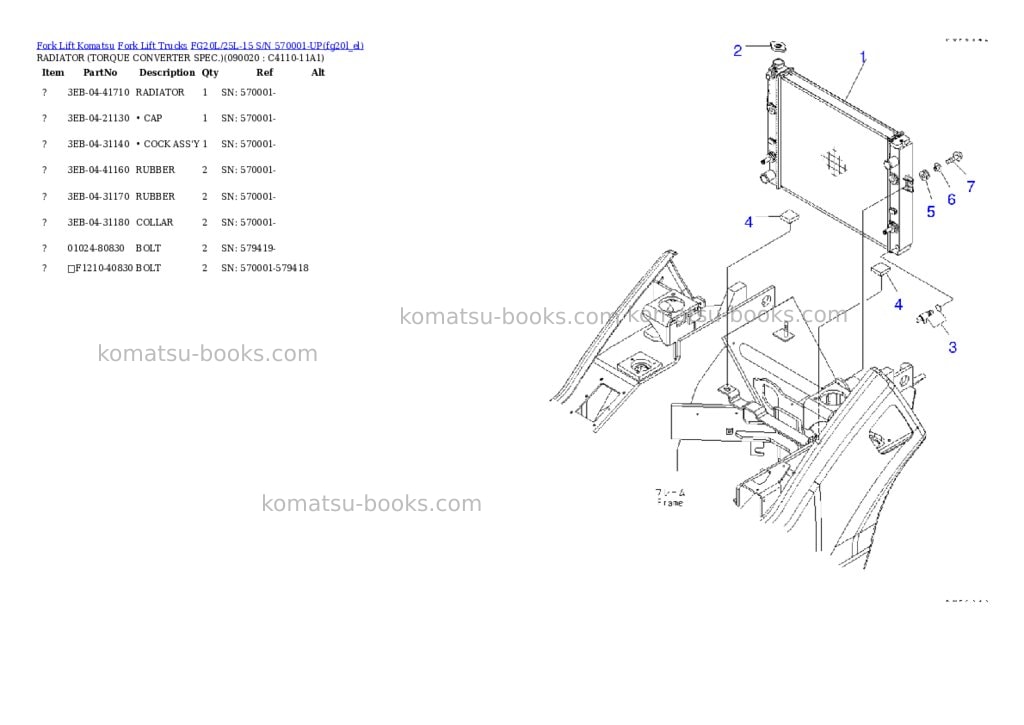 Komatsu fg20l/25l-15 s/n 570001-up Parts catalog cover Page 8