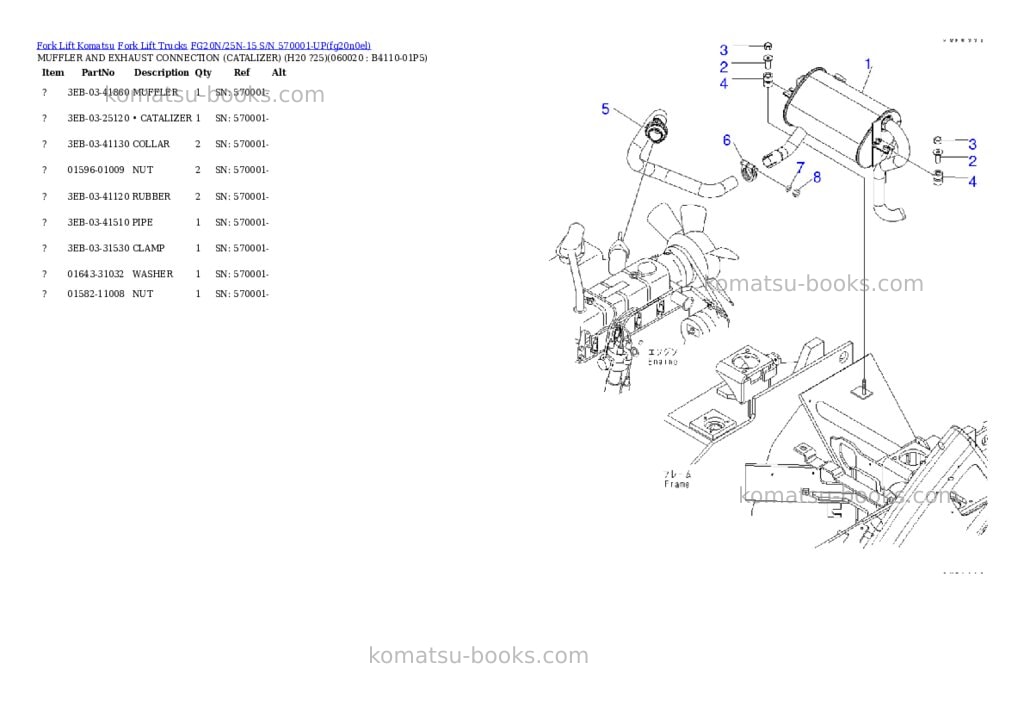 Komatsu fg20n/25n-15 s/n 570001-up Parts catalog cover Page 10