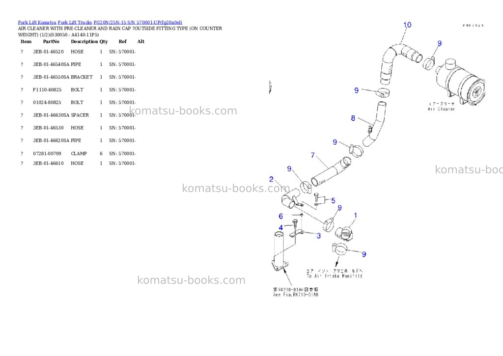 Komatsu fg20n/25n-15 s/n 570001-up Parts catalog cover Page 4