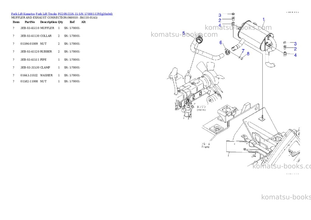 Komatsu fg20n/25n-15 s/n 570001-up Parts catalog cover Page 9