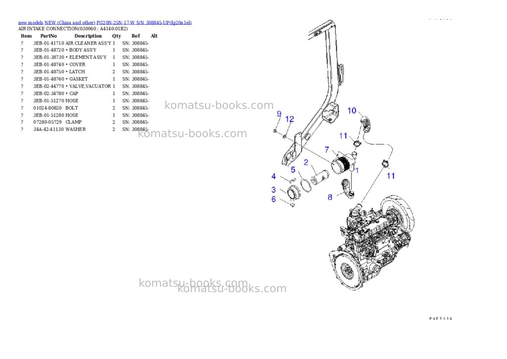 Komatsu fg20n-25n-17-w s/n 308845-up Parts catalog cover Page 5