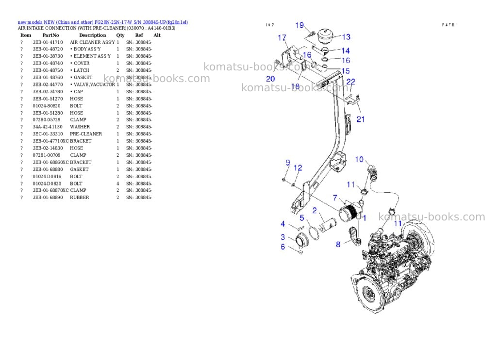Komatsu fg20n-25n-17-w s/n 308845-up Parts catalog cover Page 6