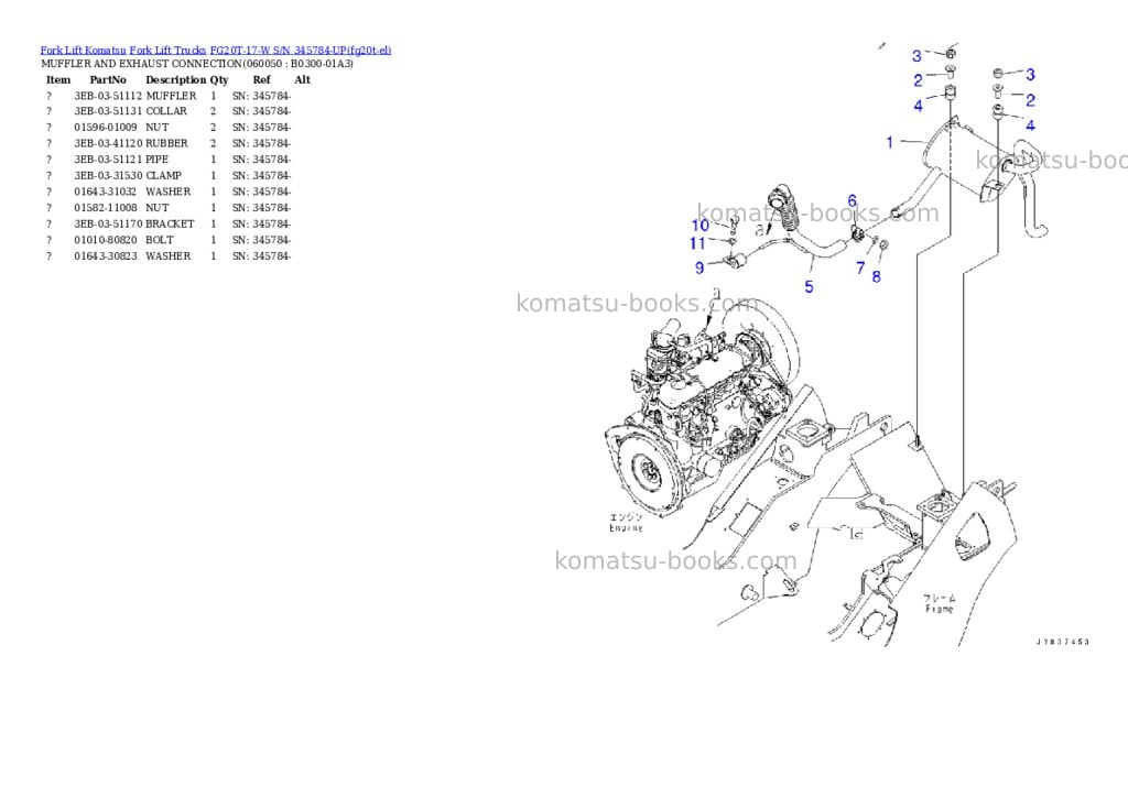 Komatsu FG20T-17-W S/N 345784-UP Parts catalog cover Page 8 Komatsu FG20T-17-W S/N 345784-UP Parts catalog cover Page 8