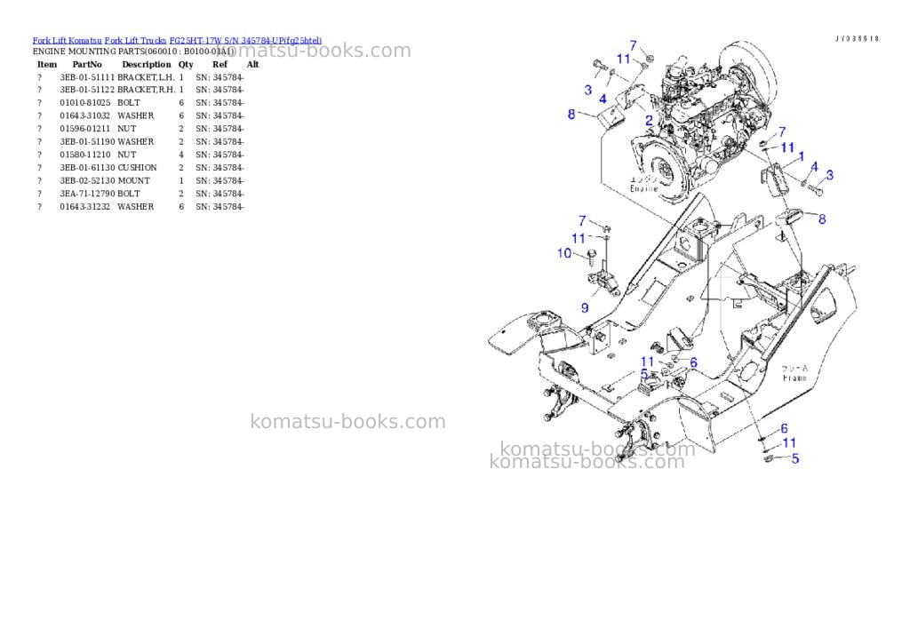 Komatsu FG25HT-17W S/N 345784-UP Parts catalog cover Page 5 Komatsu FG25HT-17W S/N 345784-UP Parts catalog cover Page 5