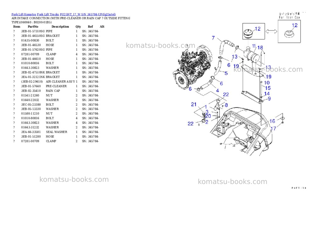 Komatsu FG25NT_17_W S/N 345784-UP Parts catalog cover Page 6 Komatsu FG25NT_17_W S/N 345784-UP Parts catalog cover Page 6