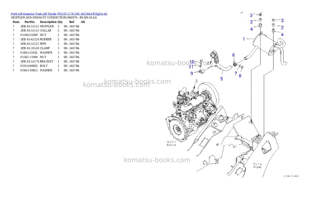 Komatsu FG25T-17-W S/N 345784-UP Parts catalog cover Page 10 Komatsu FG25T-17-W S/N 345784-UP Parts catalog cover Page 10
