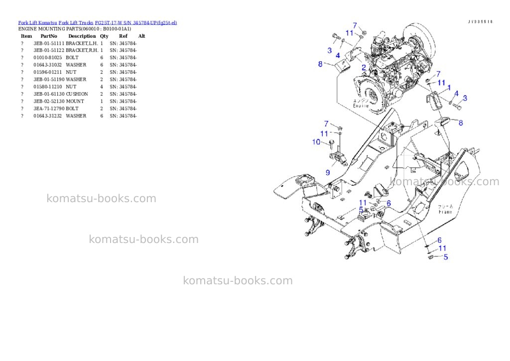 Komatsu FG25T-17-W S/N 345784-UP Parts catalog cover Page 4 Komatsu FG25T-17-W S/N 345784-UP Parts catalog cover Page 4