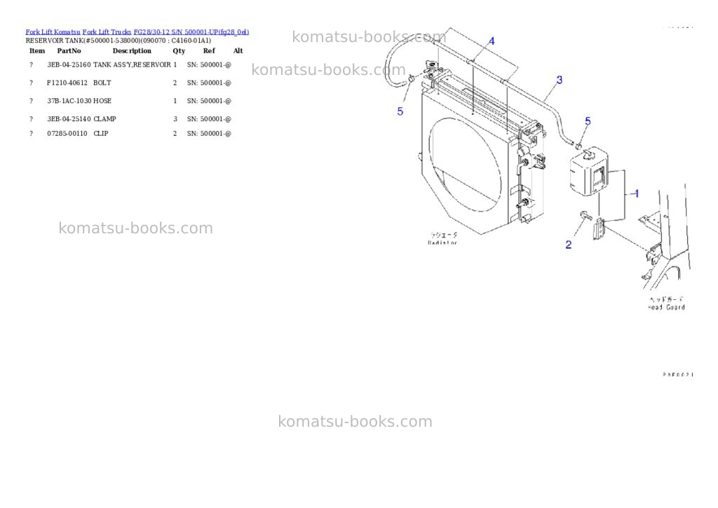 Komatsu fg28-11 s/n 250001-up Parts catalog cover Page 10