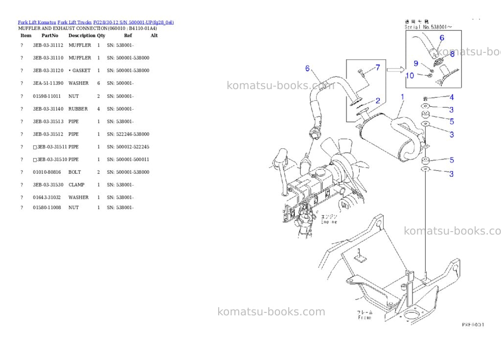 Komatsu fg28-11 s/n 250001-up Parts catalog cover Page 3