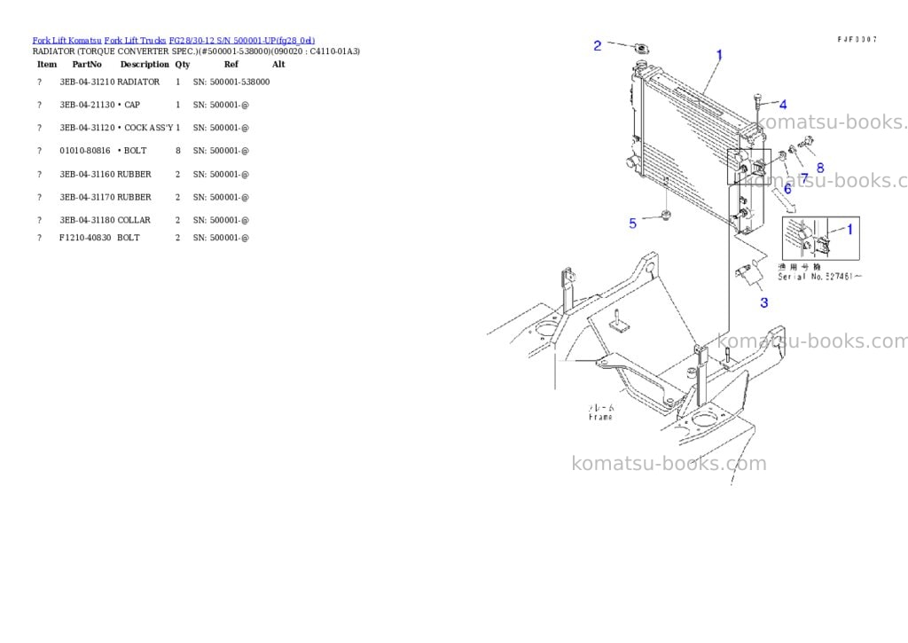 Komatsu fg28-11 s/n 250001-up Parts catalog cover Page 5