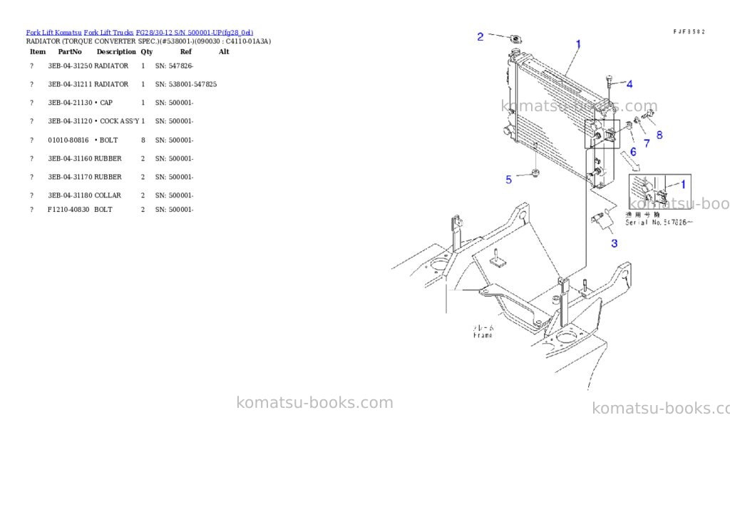 Komatsu fg28-11 s/n 250001-up Parts catalog cover Page 6