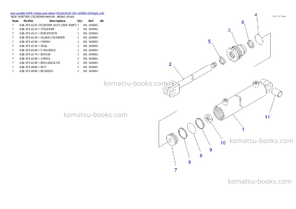 Komatsu fg28/30-at s/n 500001-up Parts catalog cover Page 5 Komatsu fg28/30-at s/n 500001-up Parts catalog cover Page 5
