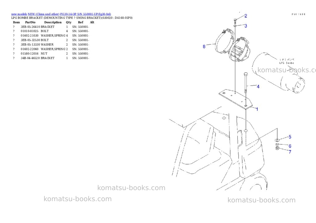 Komatsu fg30-14-op s/n 550001-up Parts catalog cover Komatsu fg30-14-op s/n 550001-up Parts catalog cover
