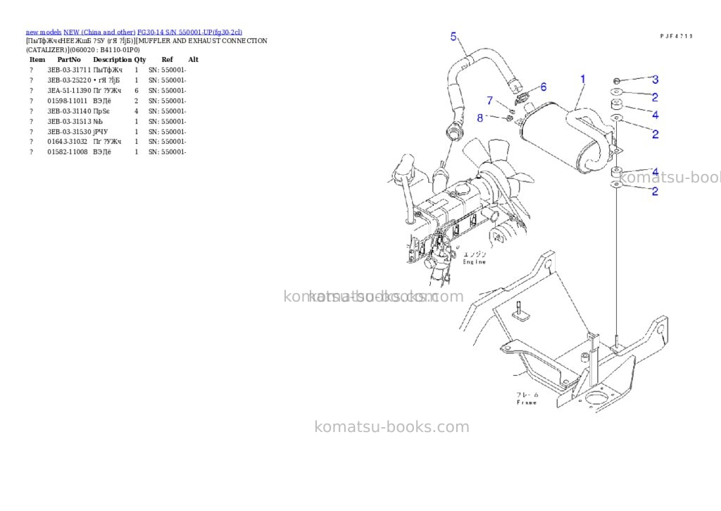 Komatsu fg30-14 s/n 550001-up Parts catalog cover Page 5 Komatsu fg30-14 s/n 550001-up Parts catalog cover Page 5