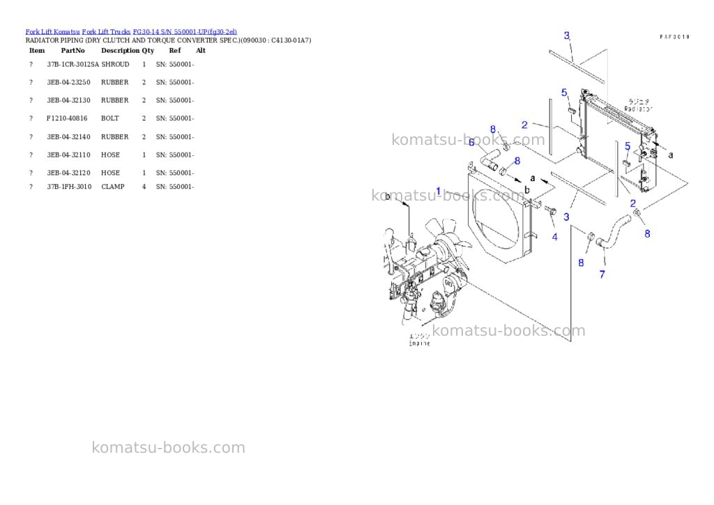 Komatsu FG30-14 S/N 550001-UP Parts catalog cover Page 10