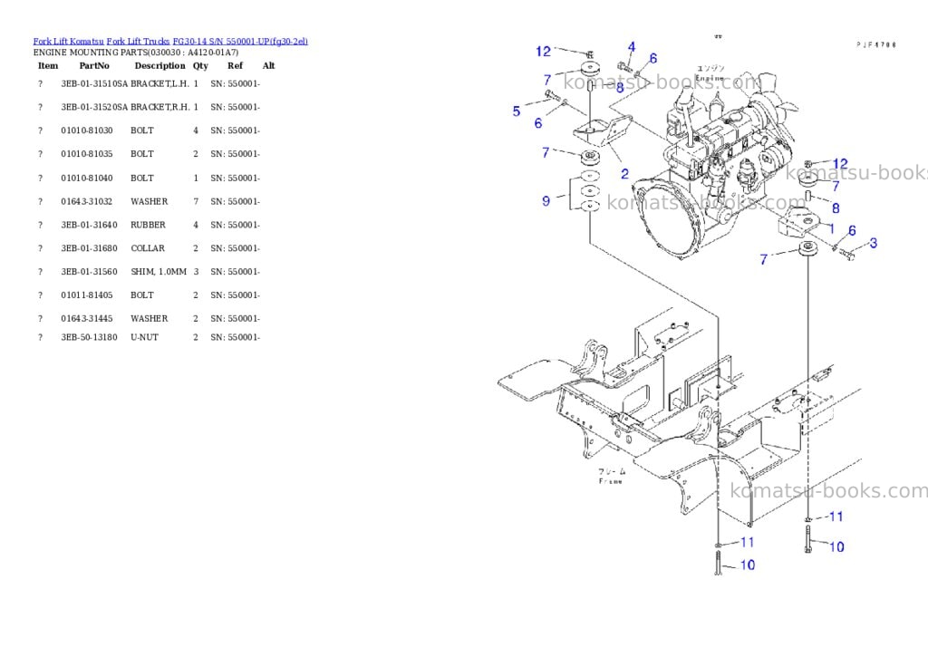 Komatsu FG30-14 S/N 550001-UP Parts catalog cover Page 2