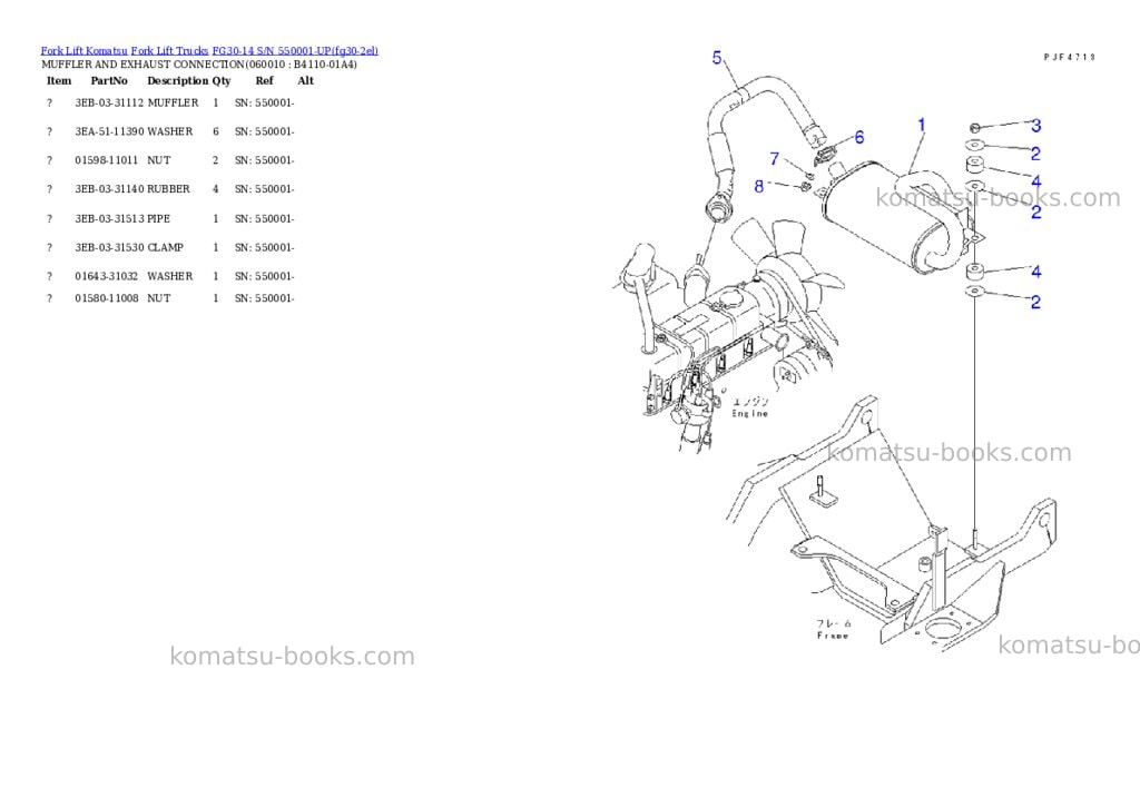 Komatsu FG30-14 S/N 550001-UP Parts catalog cover Page 4