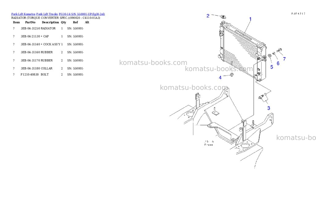 Komatsu FG30-14 S/N 550001-UP Parts catalog cover Page 9