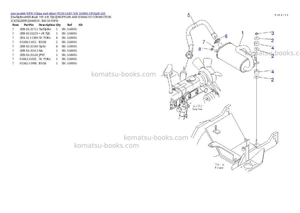 Komatsu fg30-14-ec s/n 550001-up Parts catalog cover Page 5 Komatsu fg30-14-ec s/n 550001-up Parts catalog cover Page 5
