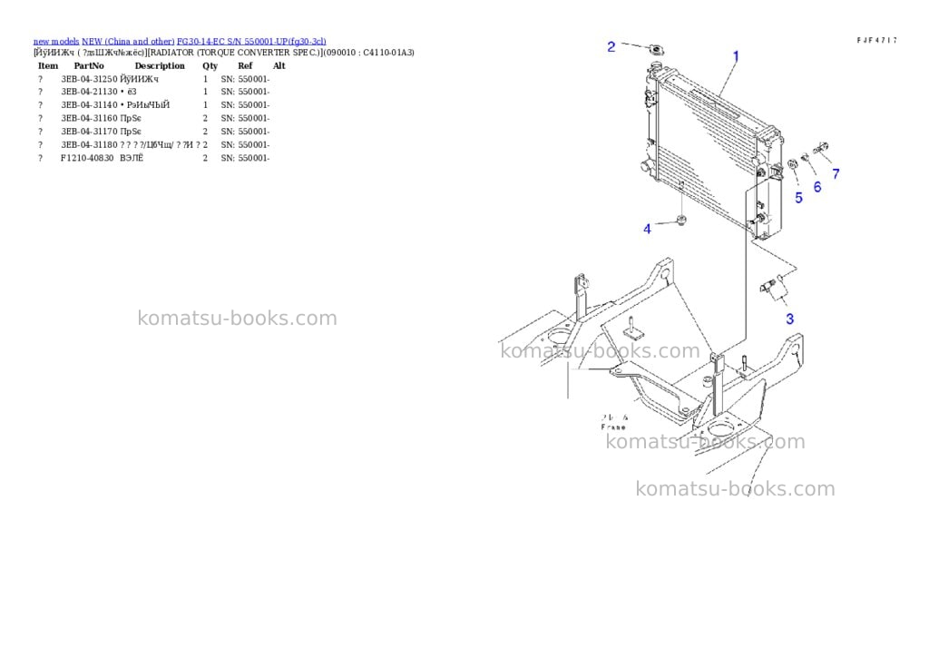 Komatsu fg30-14-ec s/n 550001-up Parts catalog cover Page 8 Komatsu fg30-14-ec s/n 550001-up Parts catalog cover Page 8