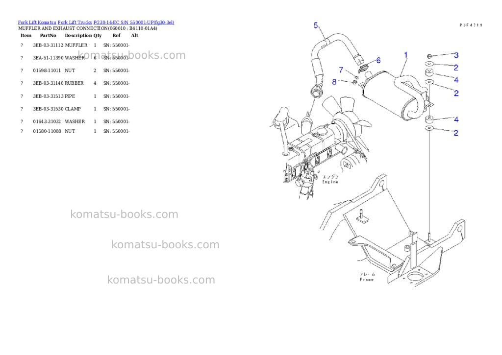 Komatsu FG30-14-EC S/N 550001-UP Parts catalog cover Page 4 Komatsu FG30-14-EC S/N 550001-UP Parts catalog cover Page 4