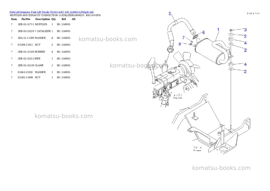 Komatsu FG30-14-EC S/N 550001-UP Parts catalog cover Page 5 Komatsu FG30-14-EC S/N 550001-UP Parts catalog cover Page 5