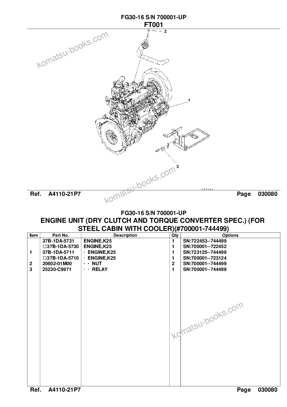 Komatsu FG30-16 S/N 700001-UP Catálogo de piezas cover Page 10