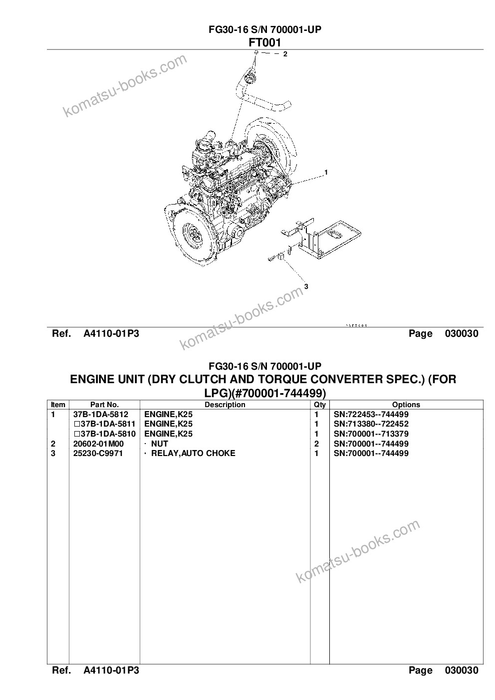 Komatsu FG30-16 S/N 700001-UP Catálogo de piezas cover Page 5