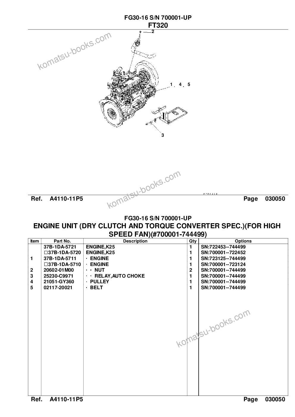 Komatsu FG30-16 S/N 700001-UP Catálogo de piezas cover Page 7