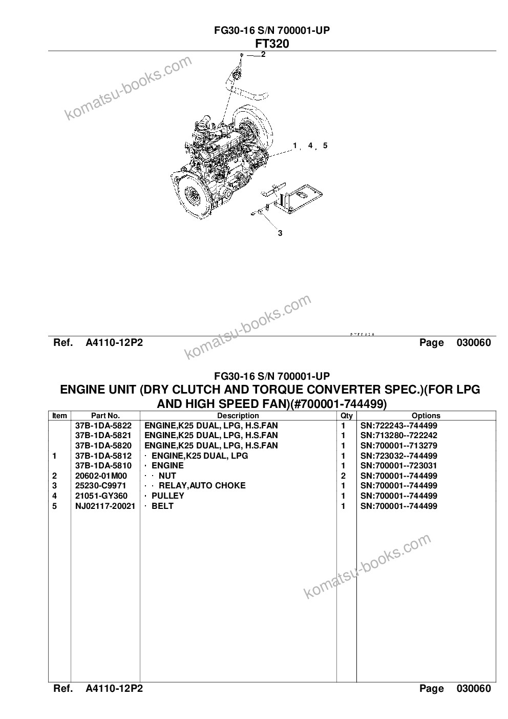 Komatsu FG30-16 S/N 700001-UP Catálogo de piezas cover Page 8