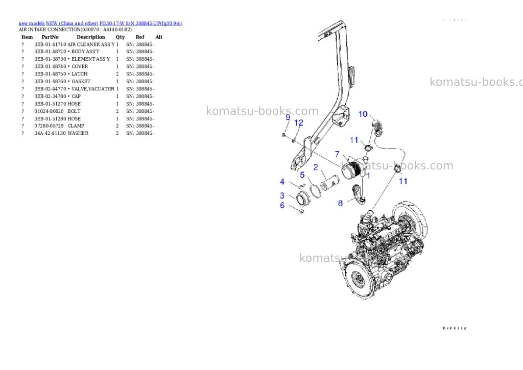 Komatsu fg30-17-w s/n 308845-up Parts catalog cover Page 6 Komatsu fg30-17-w s/n 308845-up Parts catalog cover Page 6
