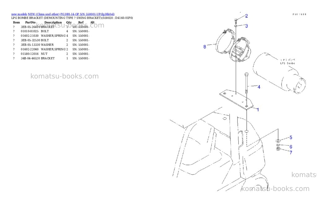 Komatsu fg30h-14-op s/n 550001-up Parts catalog cover Komatsu fg30h-14-op s/n 550001-up Parts catalog cover