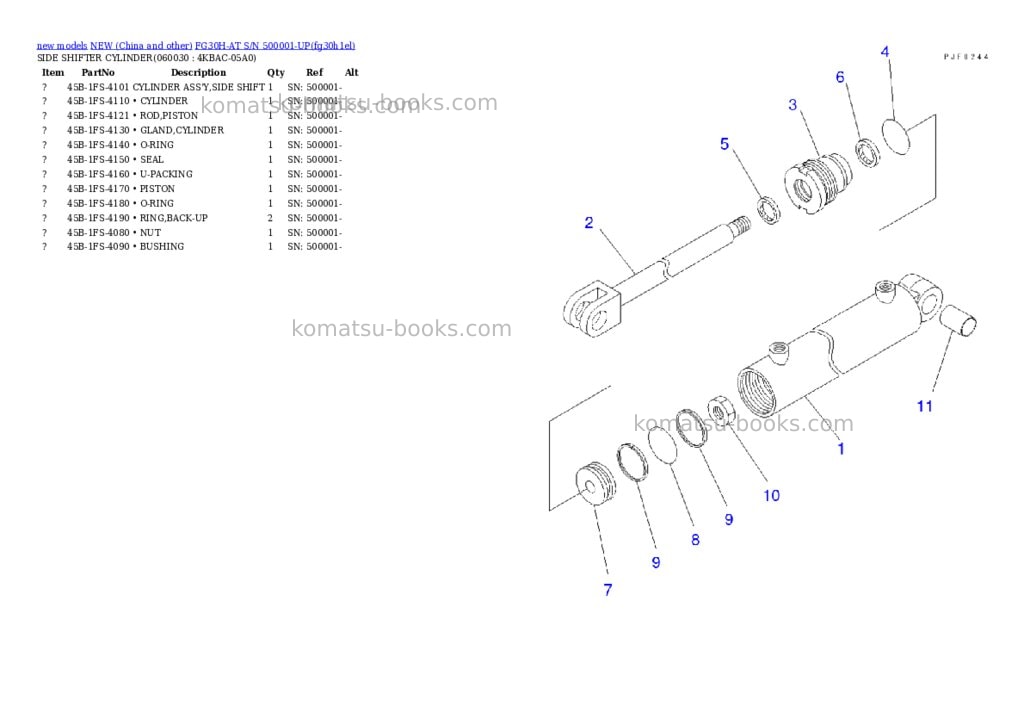 Komatsu fg30h-at s/n 500001-up Parts catalog cover Page 5
