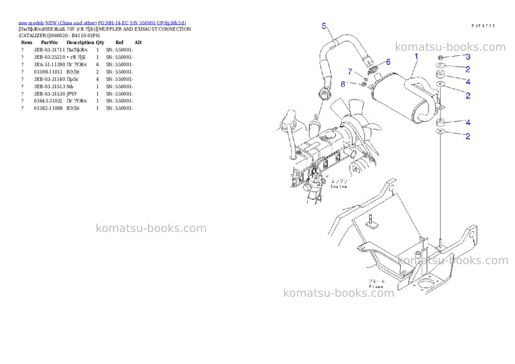 Komatsu fg30h-14-ec s/n 550001-up Parts catalog cover Page 5 Komatsu fg30h-14-ec s/n 550001-up Parts catalog cover Page 5