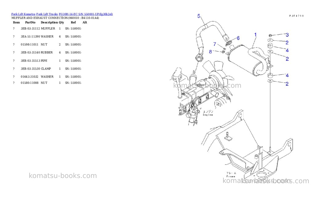 Komatsu FG30H-14-EC S/N 550001-UP Parts catalog cover Page 4
