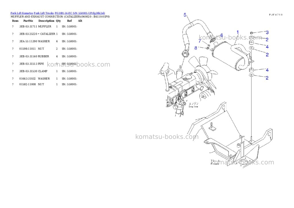 Komatsu FG30H-14-EC S/N 550001-UP Parts catalog cover Page 5