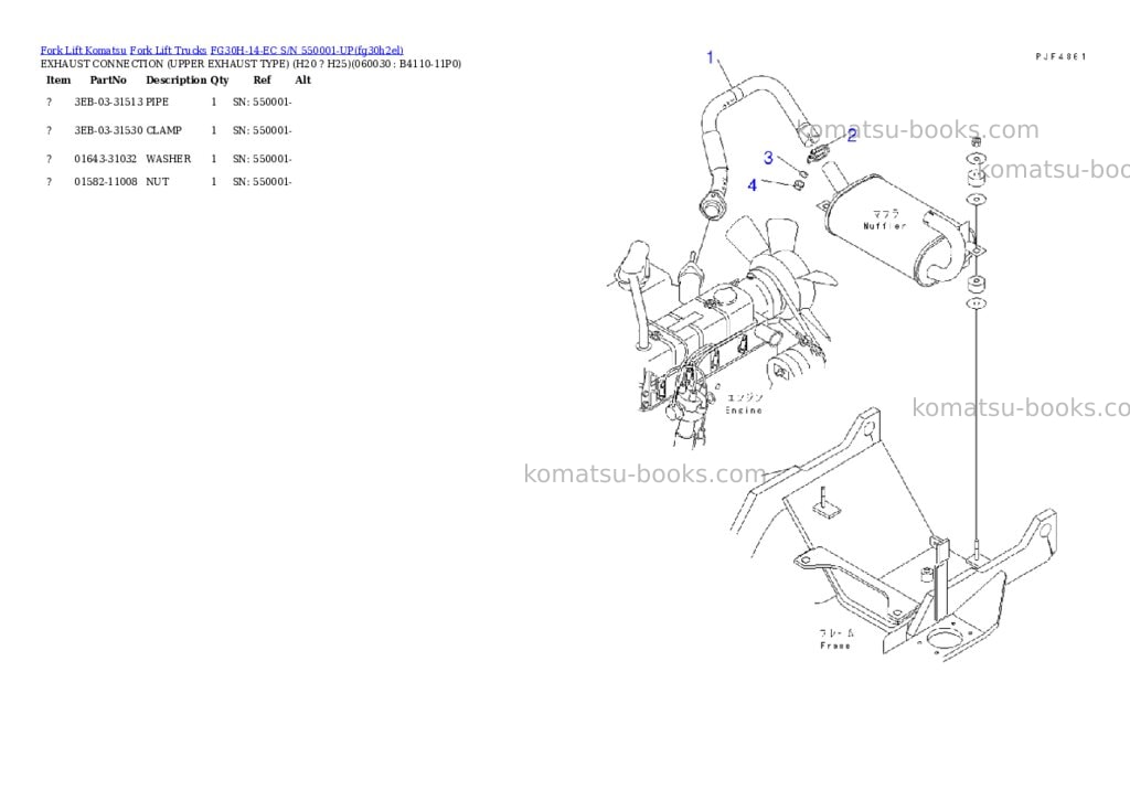 Komatsu FG30H-14-EC S/N 550001-UP Parts catalog cover Page 6