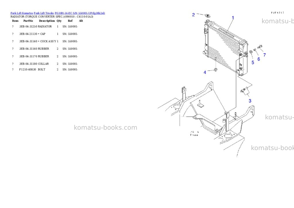 Komatsu FG30H-14-EC S/N 550001-UP Parts catalog cover Page 8