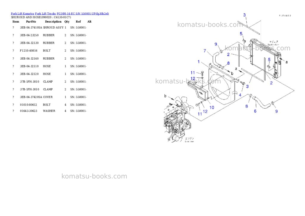 Komatsu FG30H-14-EC S/N 550001-UP Parts catalog cover Page 9
